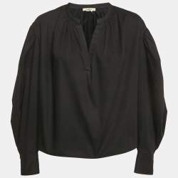 Pre Owned Isabel Marant Etoile Black Gabardine Oversized Blouse M