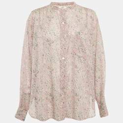 Isabel Marant Etoile Purple Floral Print Cotton Loose Fit Shirt M