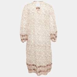 Isabel Marant Etoile Pink Printed Cotton Pleated Midi Dress L