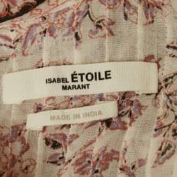 Isabel Marant Etoile Pink Printed Cotton Pleated Midi Dress L