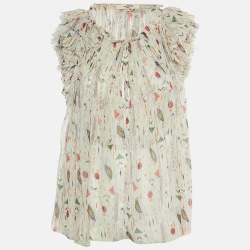 Isabel Marant Etoile White Printed Silk Erell Top S