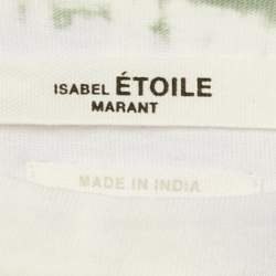 Isabel Marant Etoile White/Green Tie-Dye Cotton Dena T-Shirt S