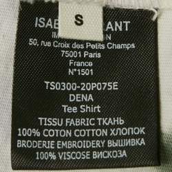 Isabel Marant Etoile White/Green Tie-Dye Cotton Dena T-Shirt S