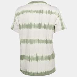 Isabel Marant Etoile White/Green Tie-Dye Cotton Dena T-Shirt S