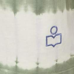 Isabel Marant Etoile White/Green Tie-Dye Cotton Dena T-Shirt S