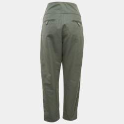 Isabel Marant Etoile Green Cotton Tapered Raluniae Trousers S