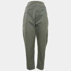 Isabel Marant Etoile Green Cotton Tapered Raluniae Trousers S