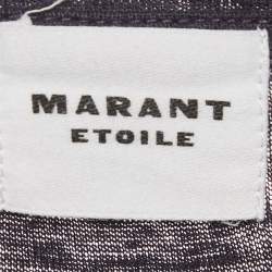 Isabel Marant Etoile Purple Logo Print Linen Knit Zewel T-Shirt M