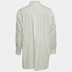 Pre Owned Isabel Marant Etoile Green Stripe Cotton Ajady Shirt S