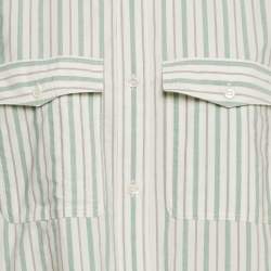 Pre Owned Isabel Marant Etoile Green Stripe Cotton Ajady Shirt S