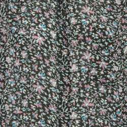 Isabel Marant Etoile Dark Green Printed Crepe Top XL
