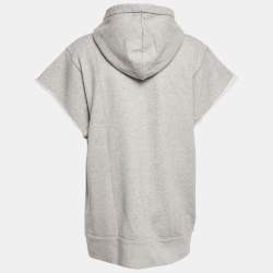 Pre Owned Isabel Marant Etoile Grey Logo Flocked Cotton Hooded Sweatshirt M