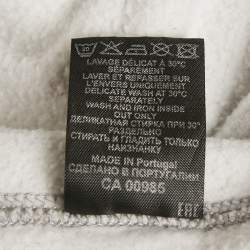 Pre Owned Isabel Marant Etoile Grey Logo Flocked Cotton Hooded Sweatshirt M