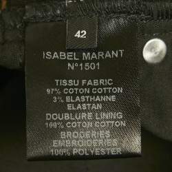 Pre Owned Isabel Marant Etoile Black Embroidered Denim Jeans M Waist 32"