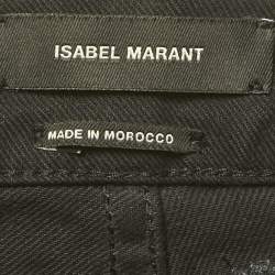 Pre Owned Isabel Marant Etoile Black Embroidered Denim Jeans M Waist 32"
