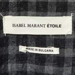 Pre Owned Isabel Marant Etoile Black Checkered Tencel Oversized Button Front Shirt M