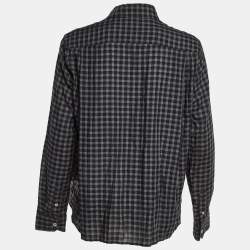 Pre Owned Isabel Marant Etoile Black Checkered Tencel Oversized Button Front Shirt M