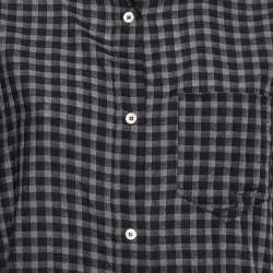 Pre Owned Isabel Marant Etoile Black Checkered Tencel Oversized Button Front Shirt M