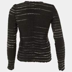Pre Owned Isabel Marant Etoile Black Striped Cotton Button Front Cardigan S