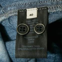 Pre Owned Isabel Marant Etoile Blue Washed Denim Mini Dress S