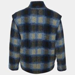 Pre Owned Isabel Marant Etoile Blue Plaid Check Wool Drogo Jacket S