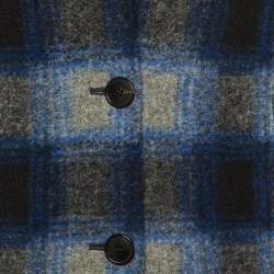 Pre Owned Isabel Marant Etoile Blue Plaid Check Wool Drogo Jacket S