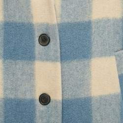 Pre Owned Isabel Marant Etoile Blue / Beige Plaid Felt Klelayo Coat S