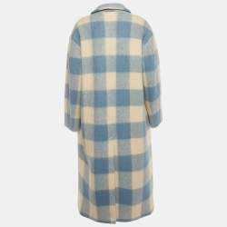 Pre Owned Isabel Marant Etoile Blue / Beige Plaid Felt Klelayo Coat S