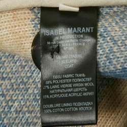 Pre Owned Isabel Marant Etoile Blue / Beige Plaid Felt Klelayo Coat S