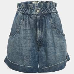 Pre Owned Isabel Marant Etoile Blue Denim Elasticated Waist Shorts S