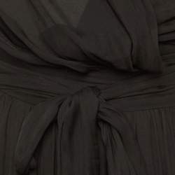 Pre Owned Isabel Marant Etoile Black Crepe Wrap Around Midi Dress S 