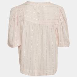 Pre Owned Isabel Marant Etoile Pink Lurex Striped Cotton Blouse M