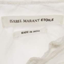 Pre Owned Isabel Marant Étoile White Broderie Anglaise Cotton Ruffled Blouse M