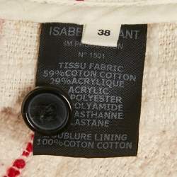 Pre Owned Isabel Marant Etoile Cream /Red Striped Tweed Glenn Jacket M