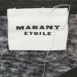Pre Owned Isabel Marant Etoile Black Zewel Logo Linen T-Shirt S