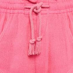 مملوكة مسبقًا Isabel Marant Pink Silk Gauze Frayed Talapiz Shorts S