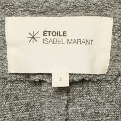 Pre Owned Isabel Marant Etoile Grey Textured Knit Button Front Cardigan S