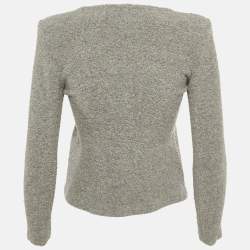 Pre Owned Isabel Marant Etoile Grey Textured Knit Button Front Cardigan S