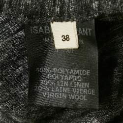 مملوكة مسبقًا تنورة إيزابيل مارانت إيتوال رمادية تريكو بكشكشة مقاس متوسط