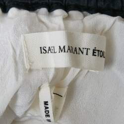 Pre Owned Isabel Marant Etoile White Windowpane Silk Skirt S