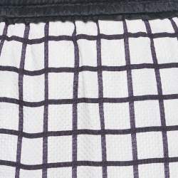 Pre Owned Isabel Marant Etoile White Windowpane Silk Skirt S