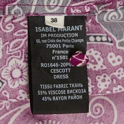 Pre Owned Isabel Marant Etoile Pink Printed Crepe Cescott Midi Dress M