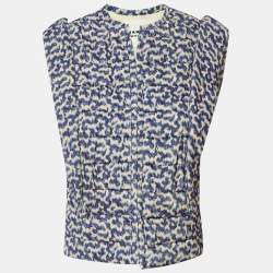 Pre Owned Isabel Marant Etoile Blue Printed Cotton Aziela Quilted Vest S