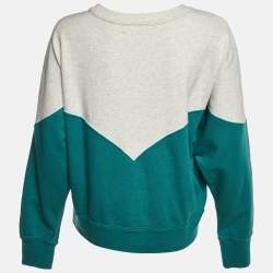 Pre Owned Isabel Marant Etoile Green Logo Print Cotton Houston Sweatshirt M