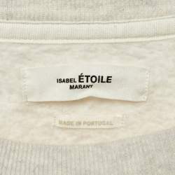Pre Owned Isabel Marant Etoile Green Logo Print Cotton Houston Sweatshirt M