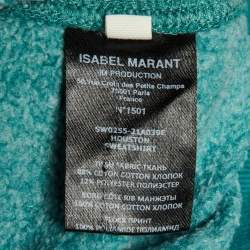 Pre Owned Isabel Marant Etoile Green Logo Print Cotton Houston Sweatshirt M