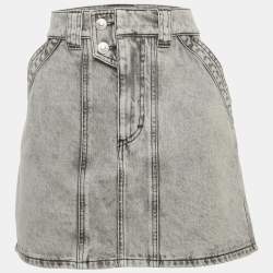 Pre Owned Isabel Marant Etoile Grey Washed Denim Mini Skirt L