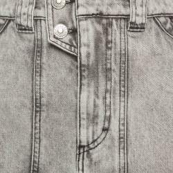 Pre Owned Isabel Marant Etoile Grey Washed Denim Mini Skirt L