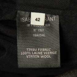 Pre Owned Isabel Marant Etoile Grey Patterned Wool Draped Midi Dress M