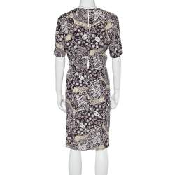 Pre Owned Isabel Marant Etoile Black Floral Print Draped Detail Bardeny Mini Dress S